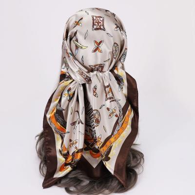 China Fashion retro silk scarf 2023 stereo letter printed new main professional silk scarves 90*90 silk scarf for women wholesale for sale