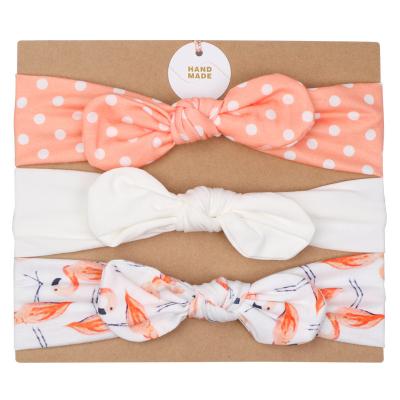 China European and American style children's hair band three pieces set new soft headband set lovely full bow ear baby hair band accessories for sale