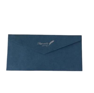 China Strong Adhesive Custom High Grade Business Invitation Thickened Retro Style Bronzing Liner Kraft Paper Envelope Blank Paper Envelope for sale