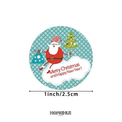 China Anti-Counterfeiting Custom Self-adhesive Label Gift Christmas Sticker Christmas Hot Laser Sticker Decoration for sale