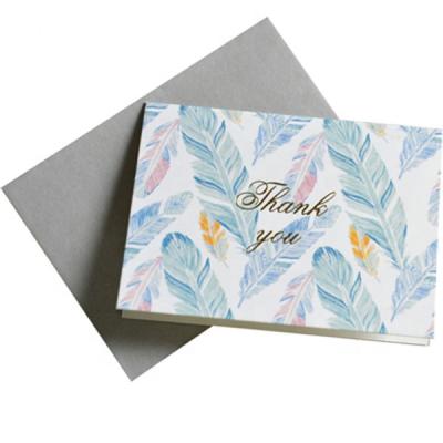 China Education Custom Logo Elegant Hot Stamping Thank You Card Flower Greeting Card Christmas Wedding for sale