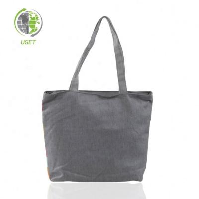 China Recycle template that folds into large pocket canvas below 100 fabric ok hun print studio UAE lunch yishun tote bag for sale