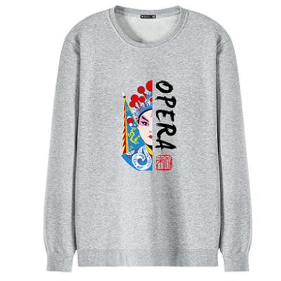 China Eco-friendly and fitness anti-shrink gray men's long crewneck sweatshirt, crewneck sweatshirt embroidery for sale