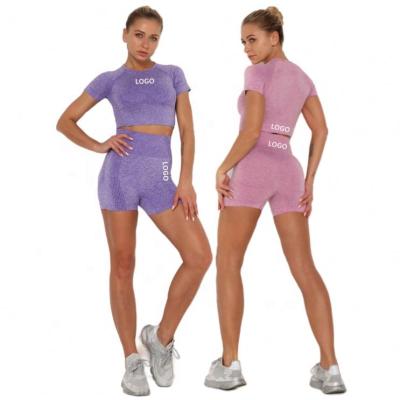 China Custom Kd0919 Breathable 2 Piece Women Seamless Fitness Gym Wear Sportswear Workout Clothing Yoga Set for sale