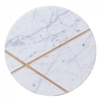 China Marble Stone Table Top - Modern Italian Marble Top Dining Table Top with Stainless Steel Legs or Brass Base for sale