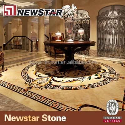 China Luxury natural stone parquet hotel lobby medallion floor waterjet design for sale