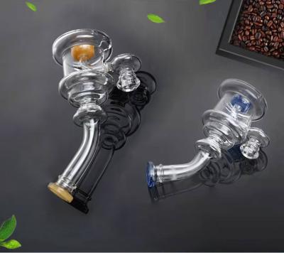 China Yellow Custom Borosilicate Glass Tobacco Water Pipe Bottles Factory Eco-Friendly Recyclable Small High Supply More Features for sale