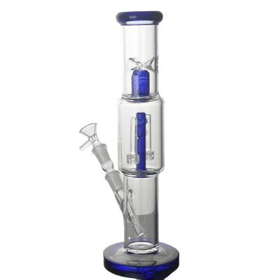 China Eco-friendly blown blue glass bottle factory wholesale new high borosilicate double hand filter water pipe factory direct sale for sale