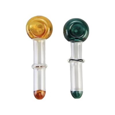 China China Portable Custom Yellow Green Glass Pipe Tobacco Spoon Pipe Durable Delicate Manufacturer Supply Right for sale