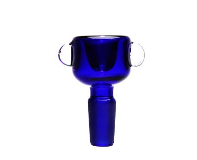 China China wholesale price custom double wall blue male herb glass bowl for hookah pipe glass accessories and fast delivery for sale