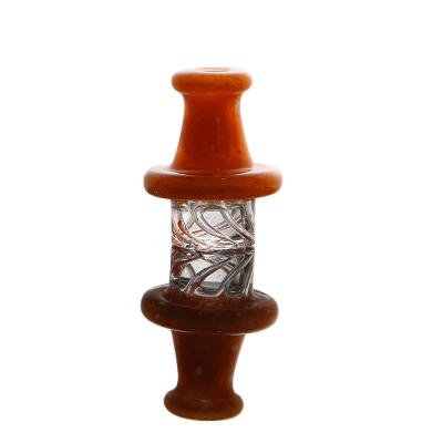 China China Factory Wholesale Newest High Borosilicate Glass Quartz Nail Screw Cover Glass Hookah Accessories Orange for sale