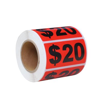 China Preprint Supermarket Grocery Promotion Label Waterproof Semi Glossy Paper Stickers for sale