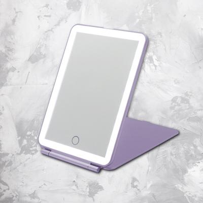 China iPad Mini Makeup Lighted Mirror With Light 1000mah Built In Battery Portable Travel Make Up Led Mirror for sale