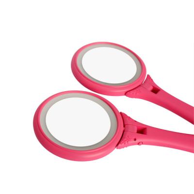 China Double Sides Lighted Folding 1X 5X Magnifying Makeup Cosmetic Handheld Led Mirror for sale