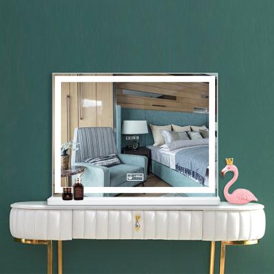 China MDF Vanity Hollywood Style Lighted Makeup Mirror With Led Light Touch Sensor Switch Dimmable for sale