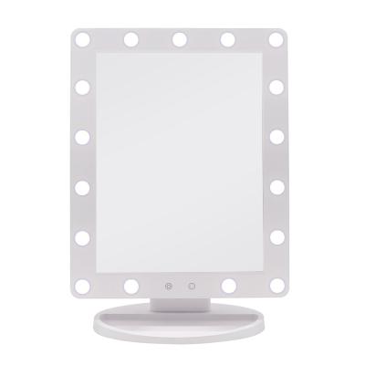 China 3 Color Lighted Vanity Lighted Hollywood Makeup Mirrors Smart Vanity Cosmetic Desk Mirror With Led Makeup Bulb Lights for sale