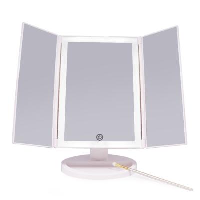 China Hot Selling Amazon LED Lighted Makeup Mirror 3 Way Triple Mirror With Light for sale