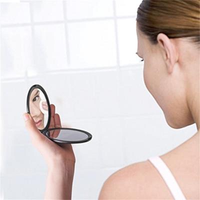 China Portable Magnifying Makeup Mirror 10X Magnifying Double Sides Folding Pocket Mirror for sale