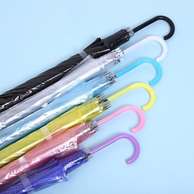 China CLASSIC Transparent Color Straight Umbrella Long Handle Umbrella Gift Automatic Rain Advertising Gear Random Pole for sale