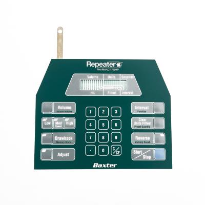 China PET Membrane Switch with Glossy/Matte/Frosted Surface for Electronic Devices with Customizable Thickness Te koop