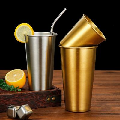 China Modern Hot Selling Modern Restaurant Bar Household Anti-drop Beer Juice Drinking Water Stainless Steel Mug for sale