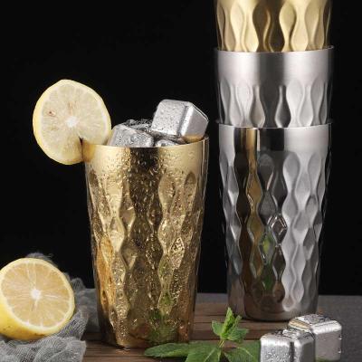 China 2022 Modern Mug Thermos Stainless Steel Diamond Pattern Car Mug Holder Creative Water Bottle Coffee Mug for sale