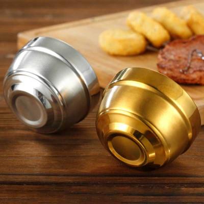 China Double Gold Viable Korean Sauce Kimchi Sauce Kimchi Stainless Steel 304 Stainless Steel Condiment Dish Cat Bowl Soup Bowl Cold Rice Bowl for sale