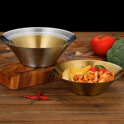 China Eco-Friendly Sustainable High Quality SS 304 Metal Fruit Basin V Shape Hotel Food Serving Dish Snack Bowl for sale