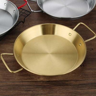 China Pan Restautrant Non Stick Frying Pan Multifunctional Non Stick Seafood Pot Stainless Steel Paella Casserole With Double Ear Cookware for sale