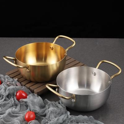 China Viable Korean Style Cooking Cook Stainless Steel Instant Ramen Noodle Pot With Lid Cookware Soup Stock Pot for sale