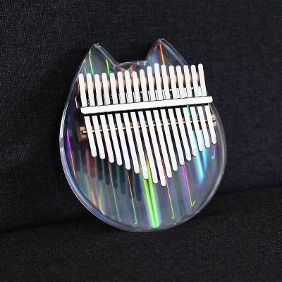 China Musical Instrument 17 Color Kalimba Finger Thumb Acrylic Kalimba Crystal Transparent Lead Glass Piano for sale