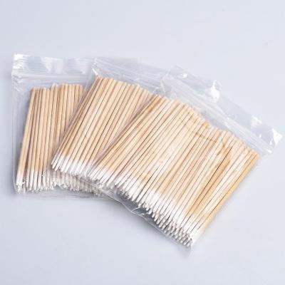 China Wooden Easy To Use 100 Pcs Cotton Swab Eyelash Extension Tool Medical Ear Care Cleaning Wooden Sticks Cosmetic Cotton Swab Cotton Buds Tip for sale