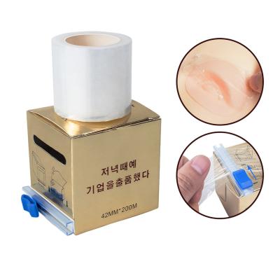 China disposable & With Slide Cutter Microblading Wrap Tattoo Accessories 42mm*200m Plastic Permanent Makeup Eyebrow Tattoo Wrap Eyebrow Lip Plastic Sheet for sale