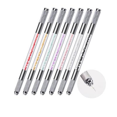 China Crystal Microblading Pen Eyebrow Tattoo Permanent Double Sided DIY Tool Eyebrow Tattoo Pen Eyebrow Tattoo Manual Pen Supply PMU for sale