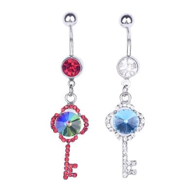 China Wholesale Band Amazon Jewelry Cubic Zirconia Belly Button Ring Silver Nail E-commerce Spot Piercing Border New for sale