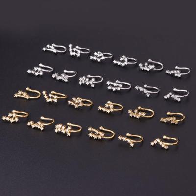 China New Vintage Copper Inlaid Zircon 12 Constelation Nose Ring Nose Clip Foreign Trade Non Porous Piercing Jewelry for sale