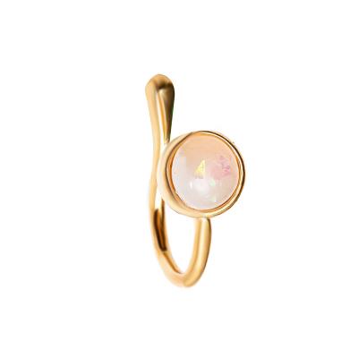 China Vintage European Amazon Unperforated Opal U Shaped Fake Nose Ring Fashion Piercing Nose Clip Vintage Copper Accessories for sale