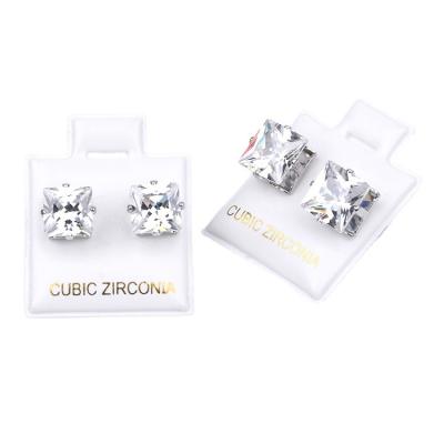 China Hot-selling simple and fresh new style eco-friendly, compact earrings with diamonds, cubic earrings with tray for sale