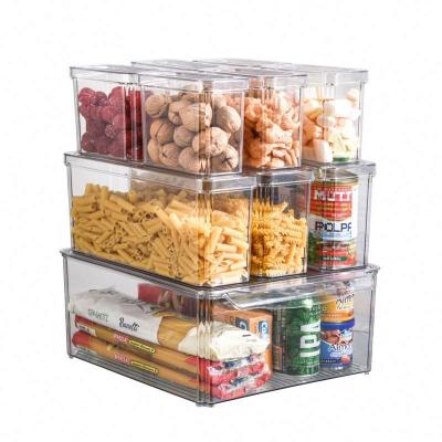 China Freshness Preservation 4 Pack Kitchen Bpa Free Clear Plastic Deep Organizer Box For Snacks, Produce, Pasta for sale