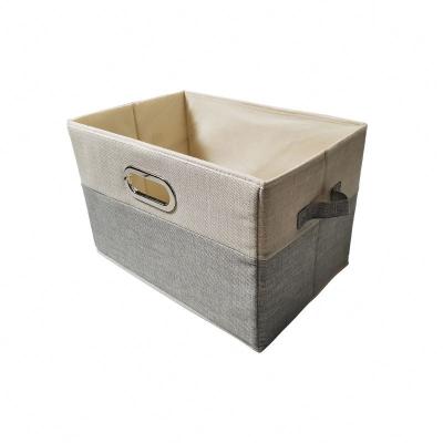 China Sustainable China Fabric Storage Basket  Children Toys Clothes  Linen  Storage Basket Bedroom Foldable Storage Bin for sale