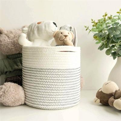 China Sustainable 2022 Amazon Wholesales Amazon Hot Selling Xxxl Large Collapsible Cotton Rope Woven Laundry Storage Basket for sale