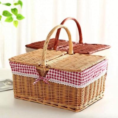 China Sustainable Factory Supplier Empty Picnic Baskets Wholesale Cheap Willow Baskets for sale