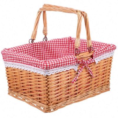 China Sustainable China Factory Cheap Price Willow Wicker Picnic Baskets for sale