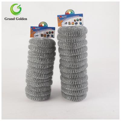 China Sustainable 12pcs Different Weight Galvanized Mesh Stainless Steel Mesh Scourer Kitchen Scrubber for sale