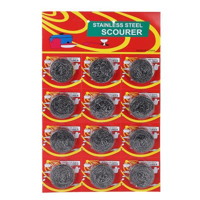 China 12PCS Sustainable Silver Plate Washing Scrubber Stainless Steel SS 410 Scourer for sale