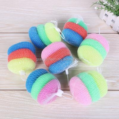 China Pot Sustainable Plastic Scrubber Ball Mesh Cleaning Scourer for sale