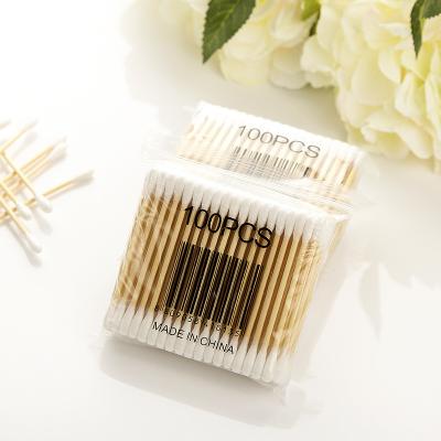 China FOR Ear 480bag Per Head CTN Hot Sale Wooden Double Stick Cotton Bud Cotton Swap for sale