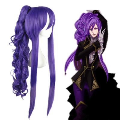 China VOCALOID Gakupo Wholesale Straight Purple 90cm Long Curly Ponytail Anime Cosplay Wigs For Girls for sale