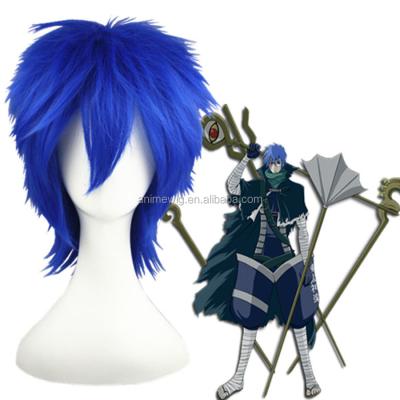 China Wholesale hot synthetic anime short blue cosplay wig VOCALOID kaito wig men party hair wig for sale