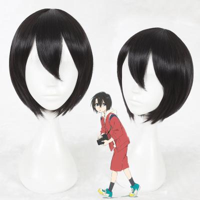 China Anime Cosplay Hair Yuzuru Nishimiya Short Silent Black Straight 335A Synthetic Wig 30cm Cosplay Wig A Voice for sale